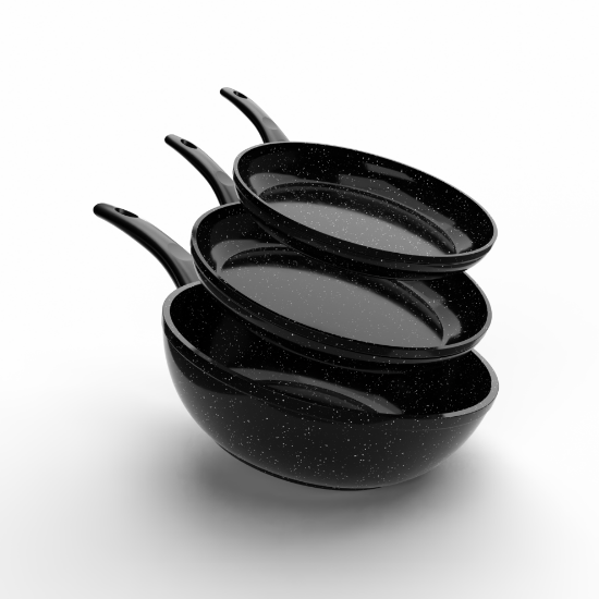 صورة طقم مقلاية 3قطعة مقاس 20&24& ووك غويطة مقاس 28سم 