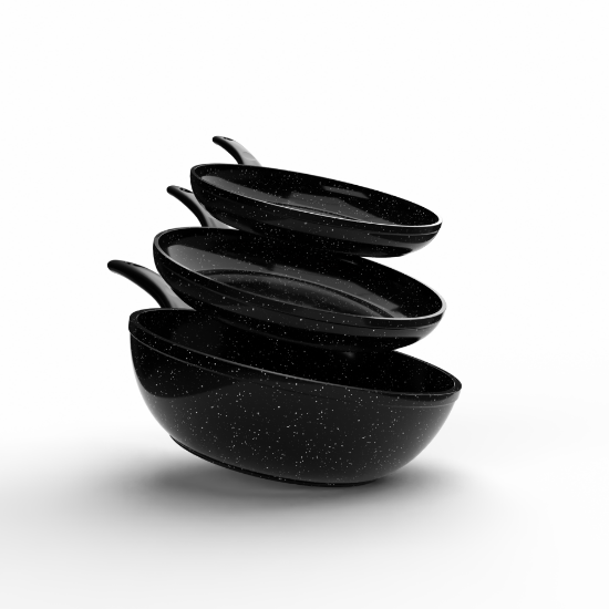 صورة طقم مقلاية 3قطعة مقاس 20&24& ووك غويطة مقاس 28سم 