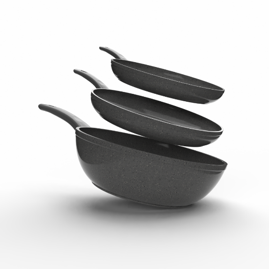 صورة طقم مقلاية 3قطعة مقاس 20&24& ووك غويطة مقاس 28سم 