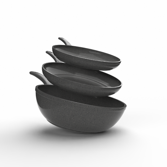 صورة طقم مقلاية 3قطعة مقاس 20&24& ووك غويطة مقاس 28سم 