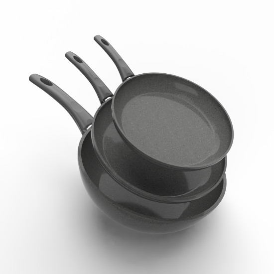 صورة طقم مقلاية 3قطعة مقاس 20&24& ووك غويطة مقاس 28سم 